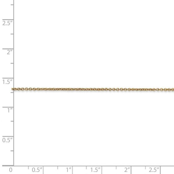 1.2mm, 14k Yellow Gold, Solid Link Cable Chain Necklace, 18 Inch - Picture 5 of 8